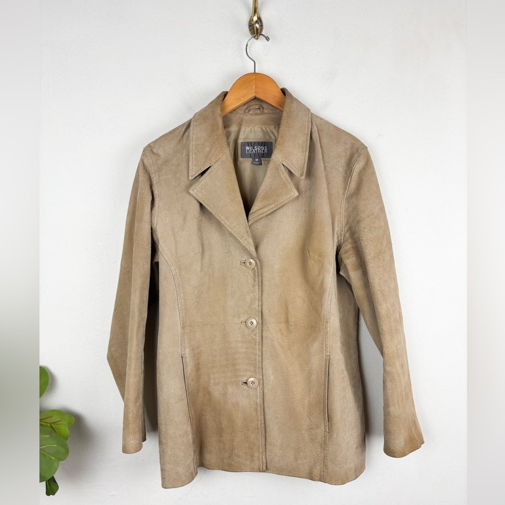 Vintage Wilson’s Leather Women’s Tan Suede Blazer Jacket Sz M